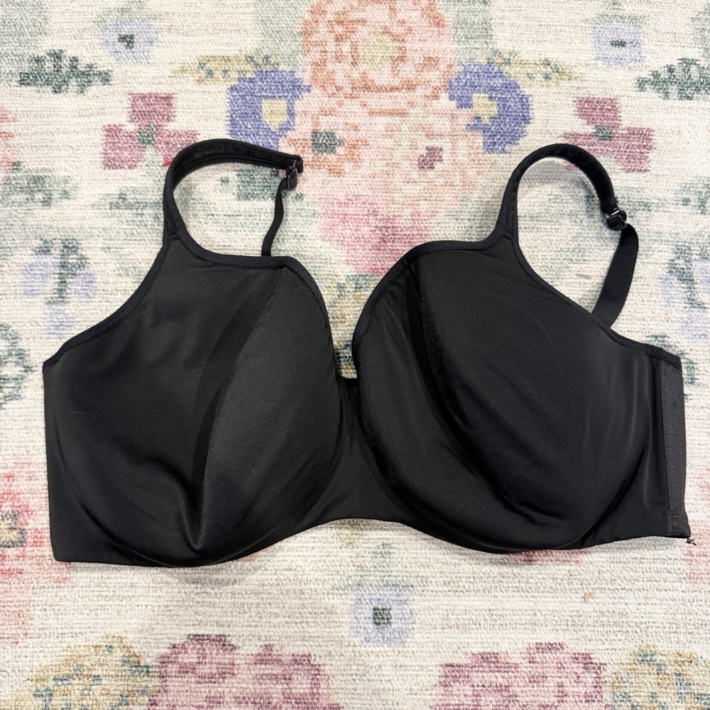Cacique Womens Black Lightly Line Bra Size 40DDD Full Coverage Comfort